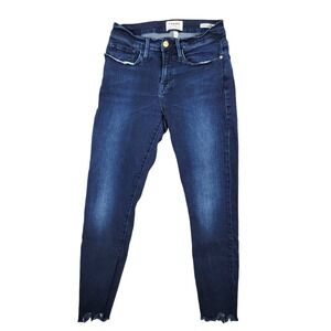 Frame Women's Jeans Size 28 Le Skinny‎ de Jeanne Blue Skinny Distressed Raw Hem
